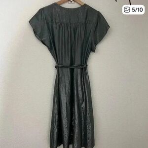 Velvet By Graham & Spencer Calina Wrap Dress in Gunmetal, Size Large